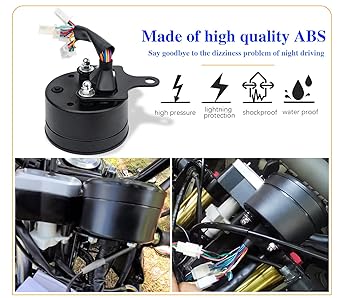 GDDGHS Motorcycle Speedometer Digital Universal Digital Gauge Motorcycle Tachometer Speedometer MPH with Multifunction Indicator Light Display LCD Display Waterproof