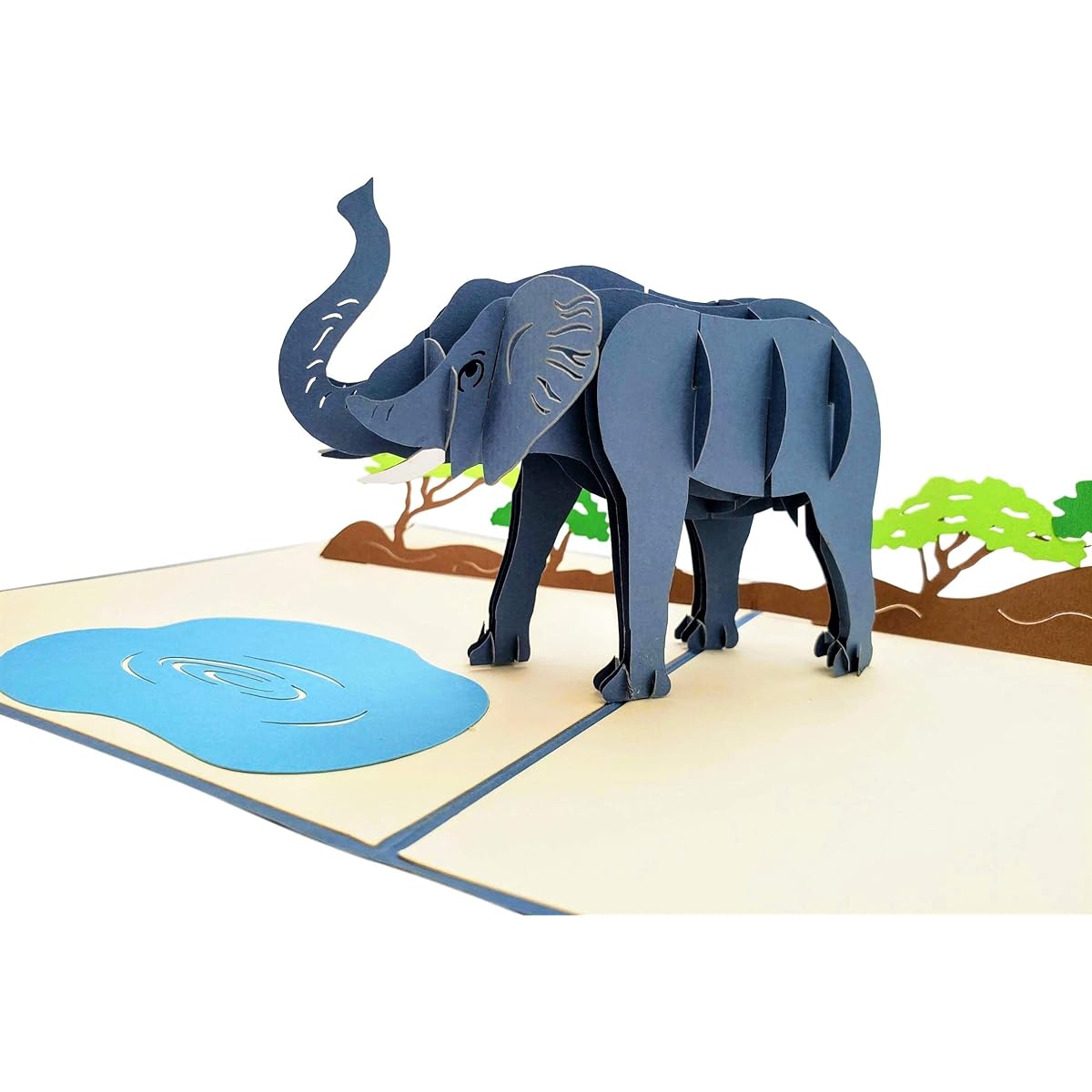 iGifts And Cards Giant Elephant 3D Pop Up Greeting Card - All Occasions Happy Birthday Lovely Cute Fun Friendship Celebration Congratulations Best Wishes