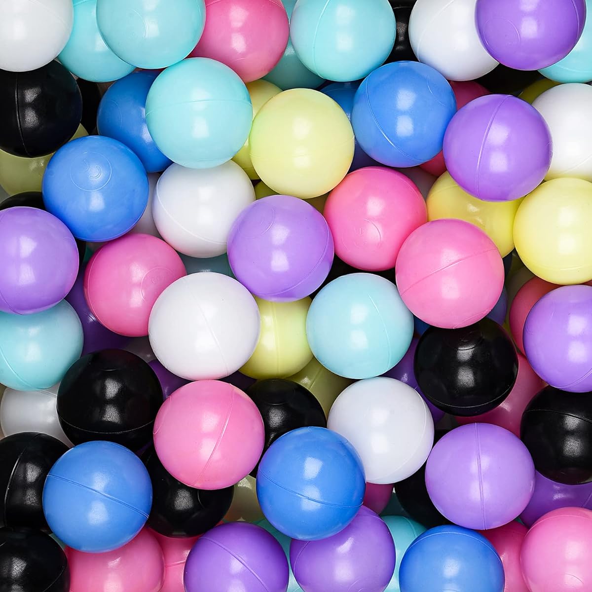 Hovenlay Ball Pit Balls, Phthalate Free, BPA Free, Crush Resistant Plastic, 7 Bright Colors, Reusable Play Toy for Kids, Storage Bag Included