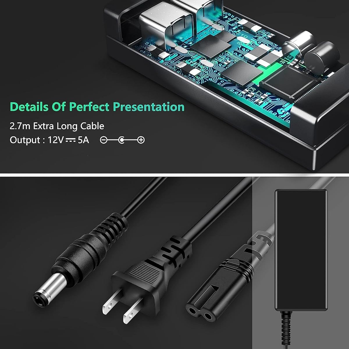 FITE ON 12V AC Adapter Replacement Sceptre Monitor 32" 30" 27" 24" 22" 20" 19" 15" E248W-19203R E22 E248W E248W E225W E205W E205W E205W 75W Screen LED -it & Supersonic Monitor Power Cord Charger