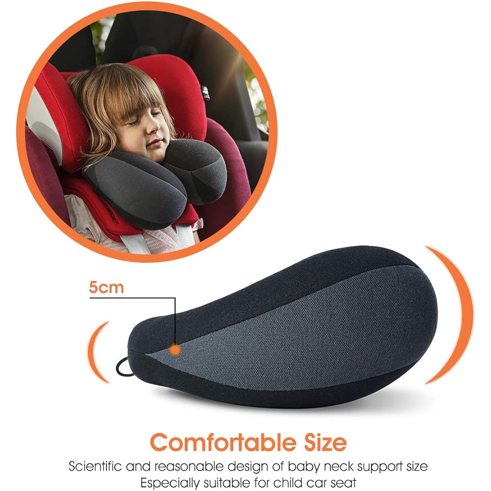 INFANZIA Children's Chin Support Travel Neck Pillow Prevents the Head from Falling Forward and Comfortably Supports the Head, Neck and Chin, Gift for Toddlers/Children/Children, Black