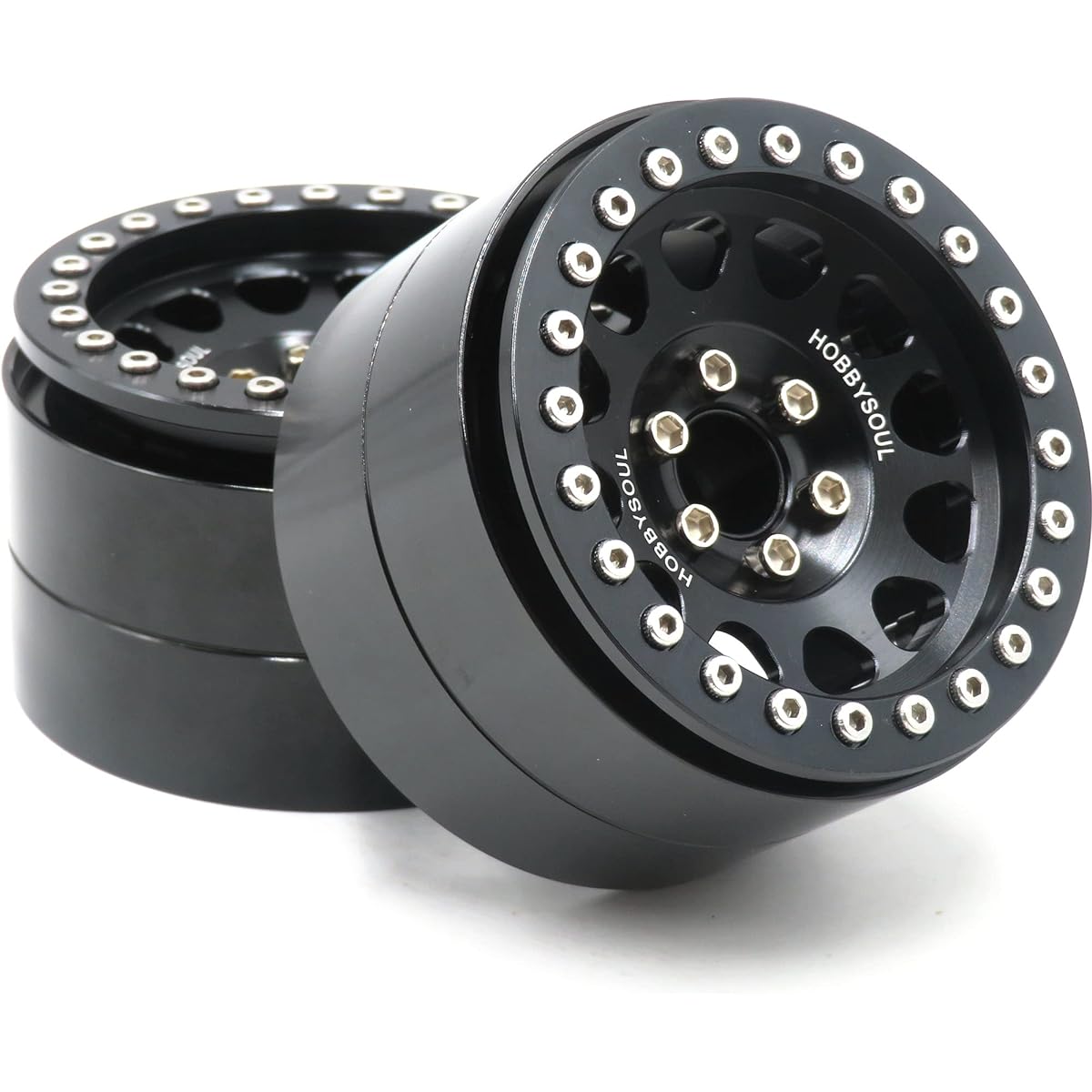 RC Aluminum Alloy 2.2 Beadlock Wheel Rim Black Hexagon 12mm Weight Approx.124g/pc RC Crawler Mud Truck 2.2 Tire Tyre 2pcs