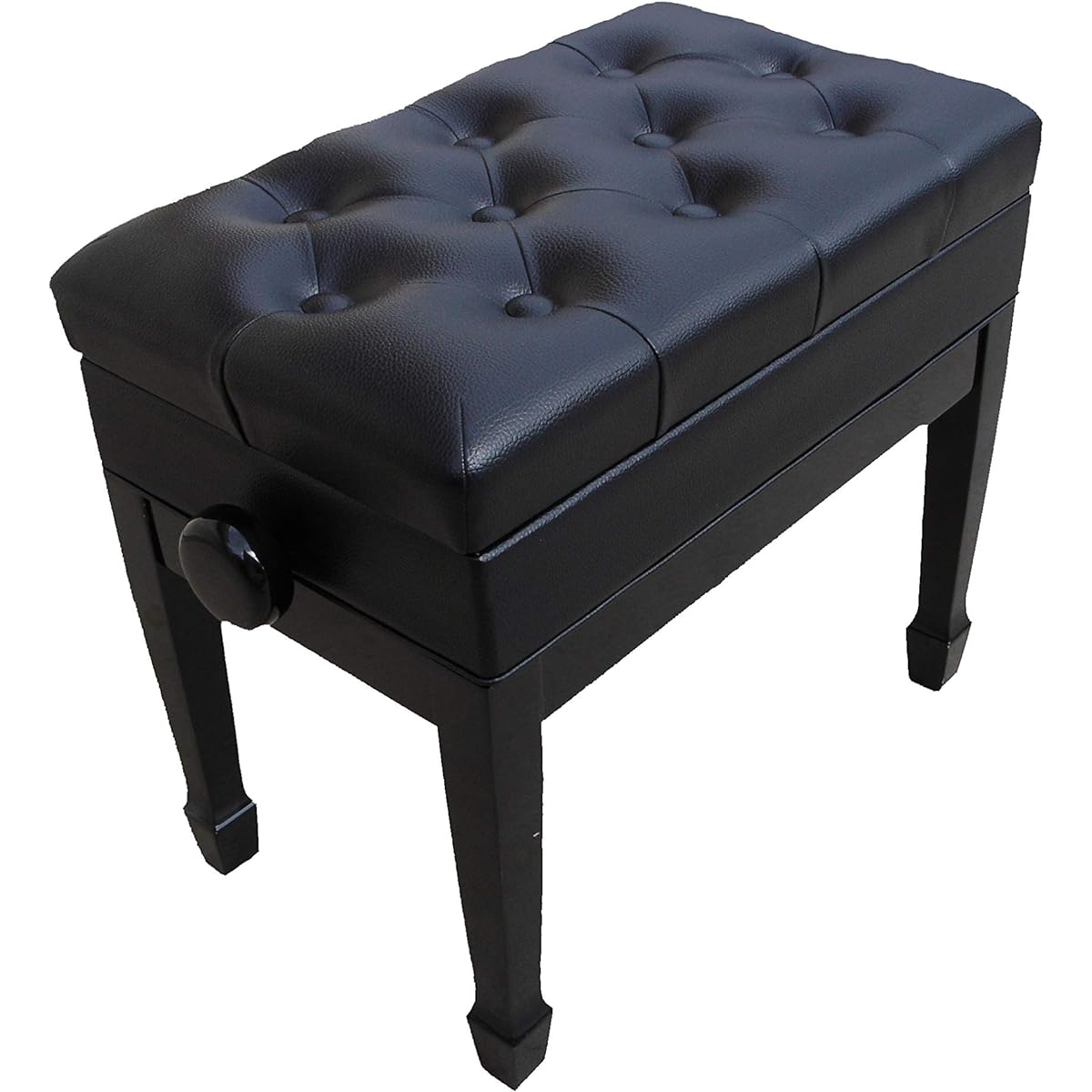 Adjustable Artist Piano Bench Stool Ebony with Music Storage