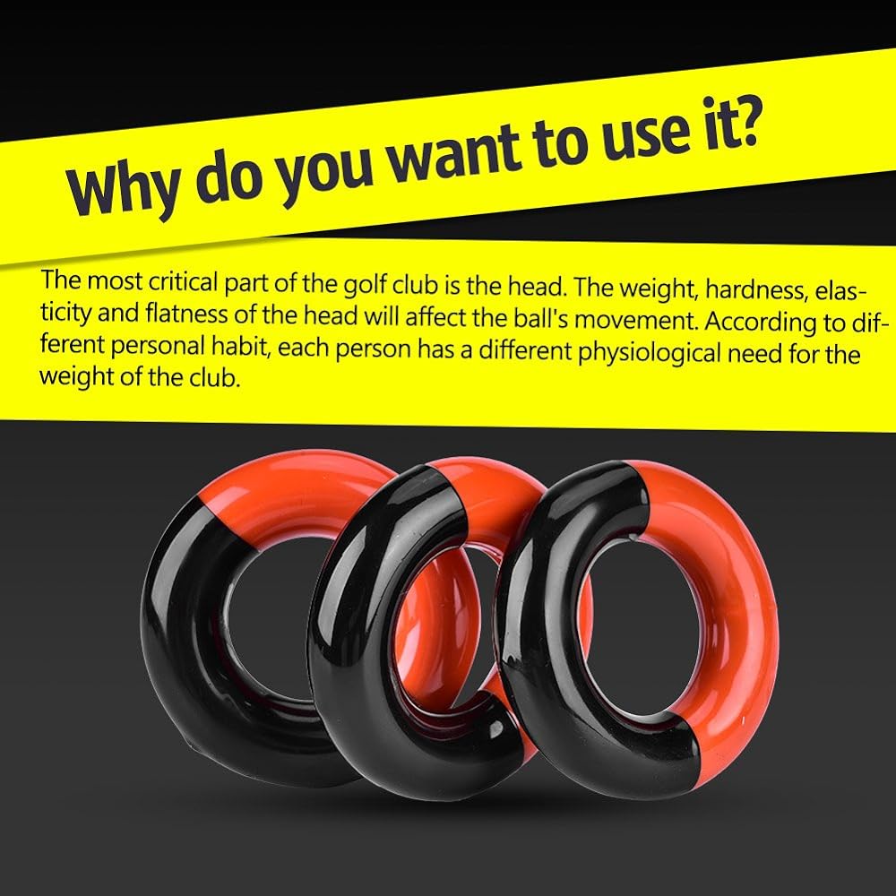Alomejor [3 pieces/set] Golf club weighted swing ring, weight ring, swing correction, golf practice & training supplies, warm-up tool