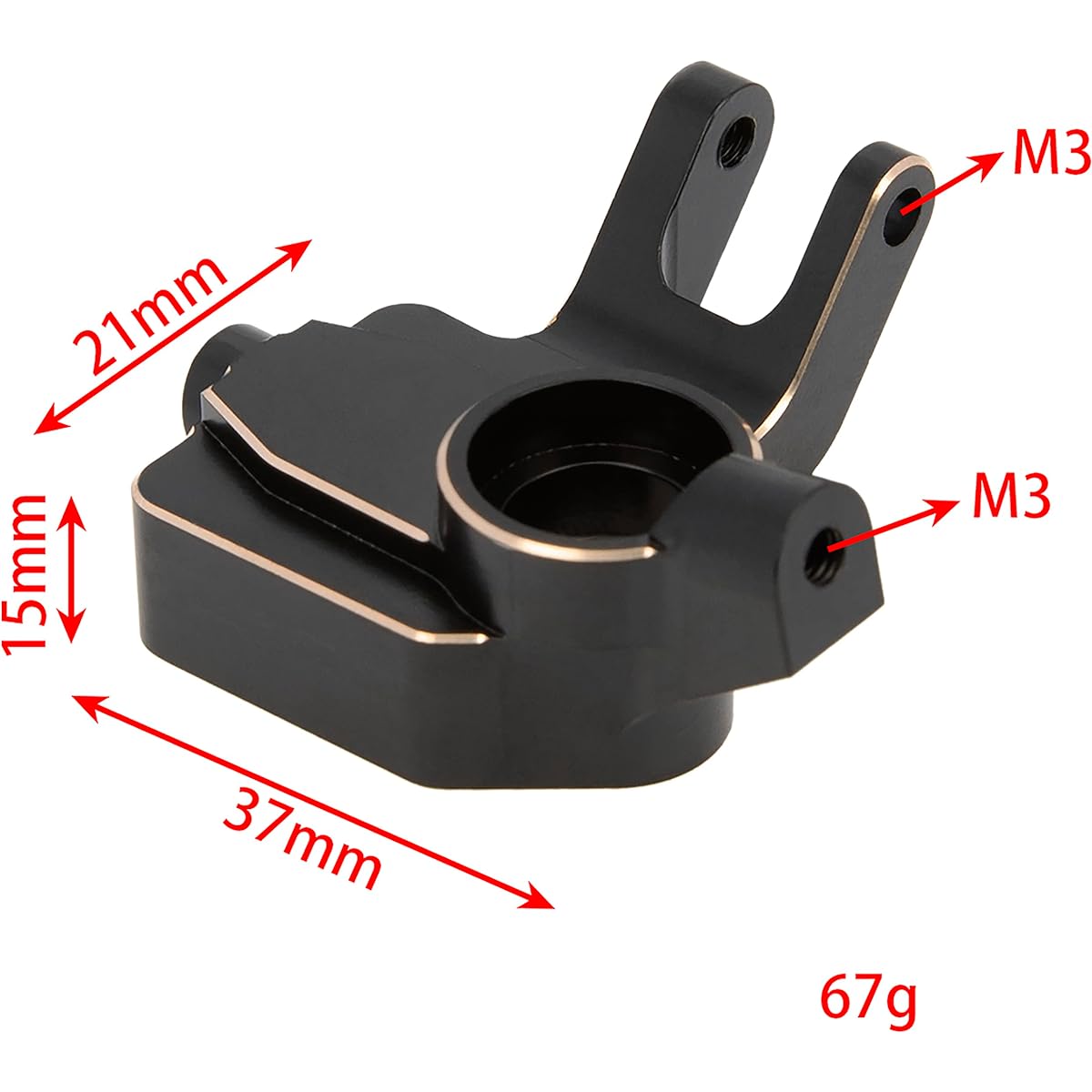 MEUS RACING 1/18 RC Model Car Brass Portal Steering Knuckle 33g/pc AXIAL UTB18 Capra Trail Buggy #AXI212010 Upgrade Parts Black Gold