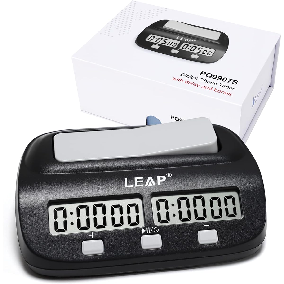 LEAP Chess Clock Digital Chess Timer Professional Board Game Timer with Alarm Function Black (Official Store)