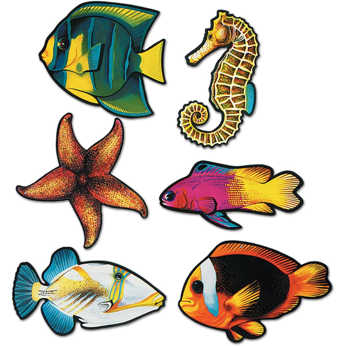 Beistle Packaging Fish Cutouts 14.25"-16.75" 6 Cutouts
