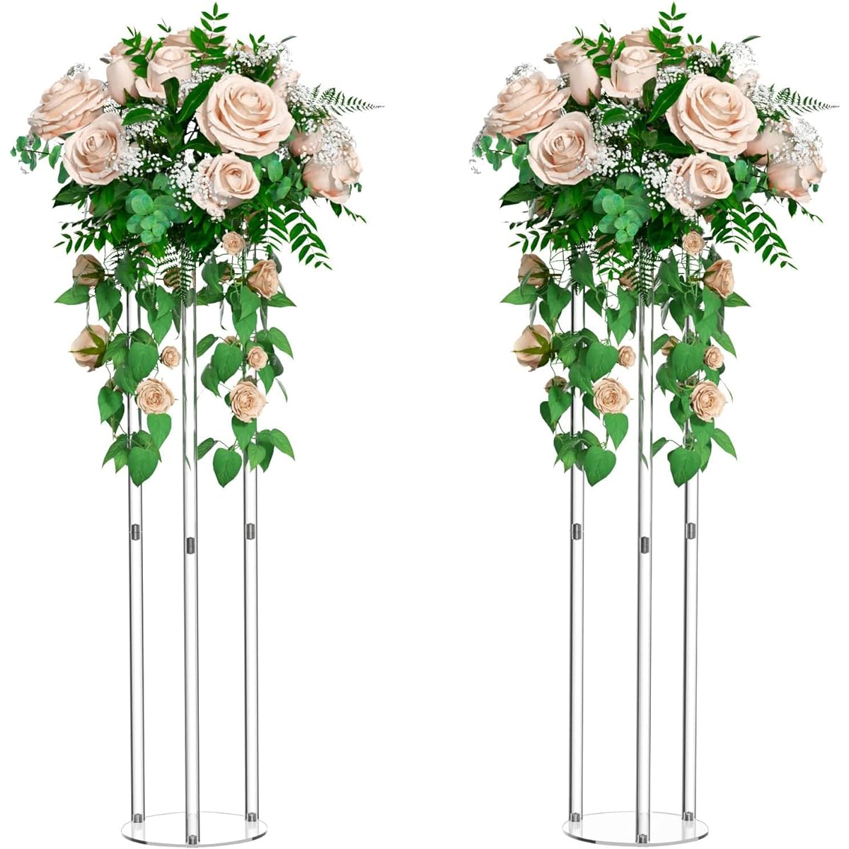 AITEE Acrylic Wedding Centerpiece Vase, 31.5" Tall Crystal Flower Vase Flower Stand for Party Table Decor, Birthday Party, Home Decoration
