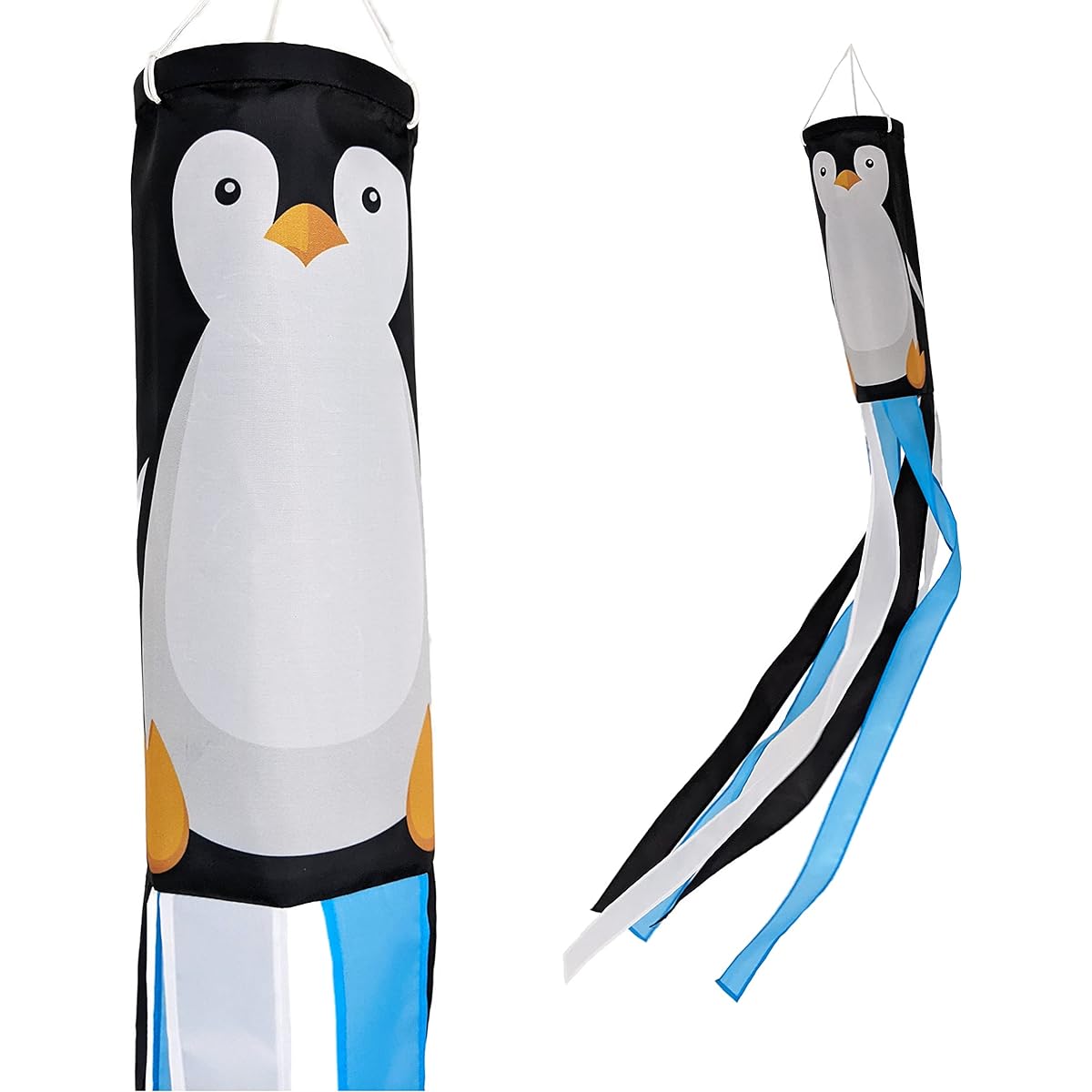 Madrona Brands Happy Penguin Winter Windsock | Durable Outdoor Hanging Decor | For Yard, Garden, Patio, Home and More | 48"
