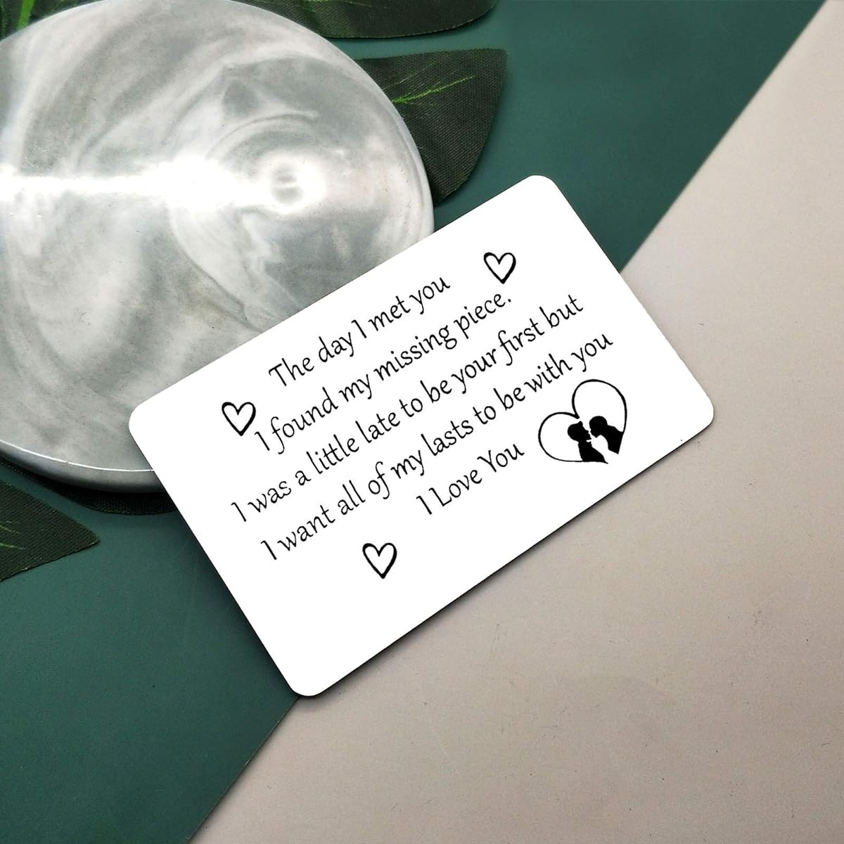 Metal Wallet Insert Card Gift for Husband Gift for Boyfriend Anniversary Card Gift Engraved Wallet Insert Card Valentine's Day Wedding Birthday Gift for Men Engagement Couple Gift Jewelry