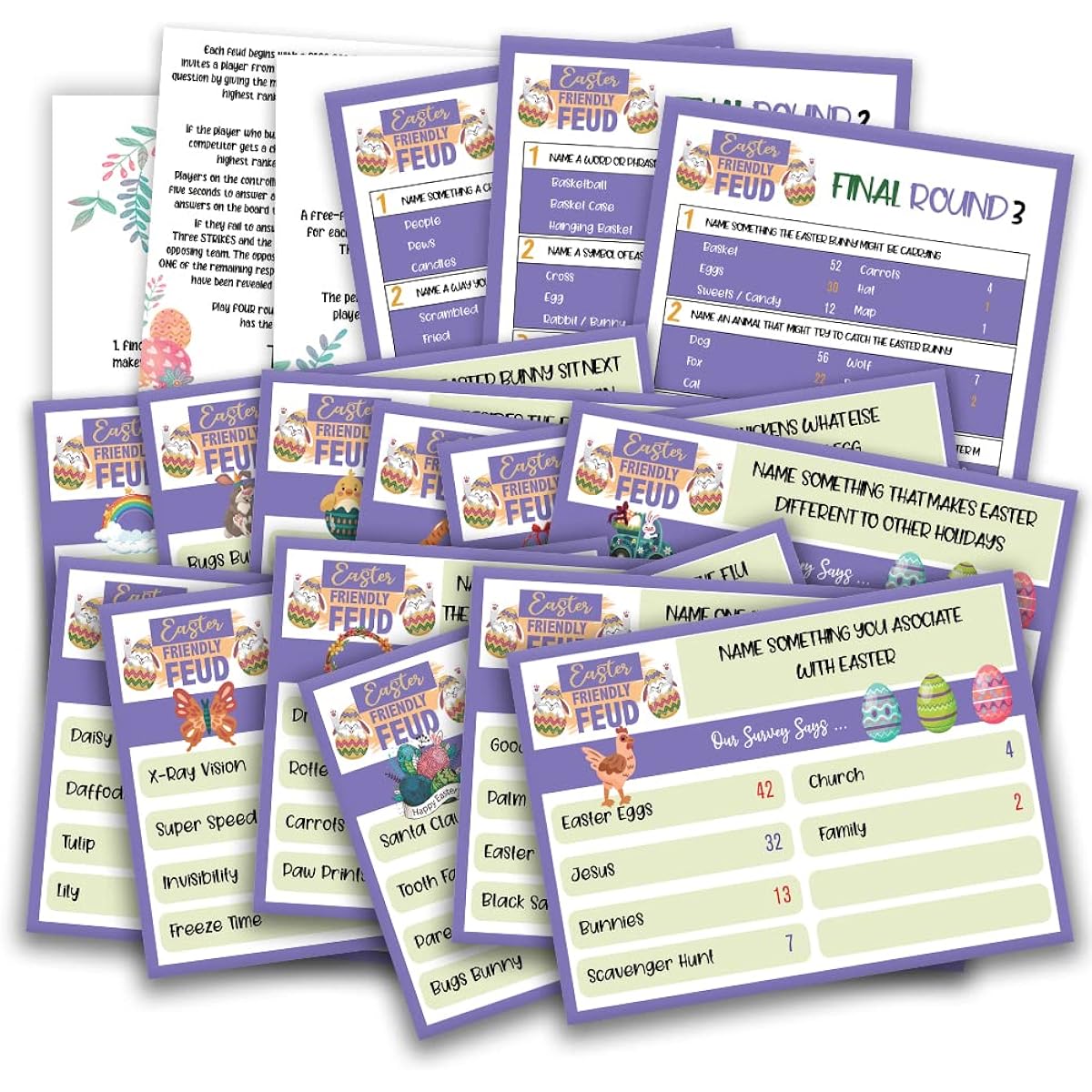 Easter Friendly Furd Quiz Family Furd Quiz Baby Shower Game Night Easter Party Games Family Activities Furd Trivia Quiz Baby Shower Games - 01