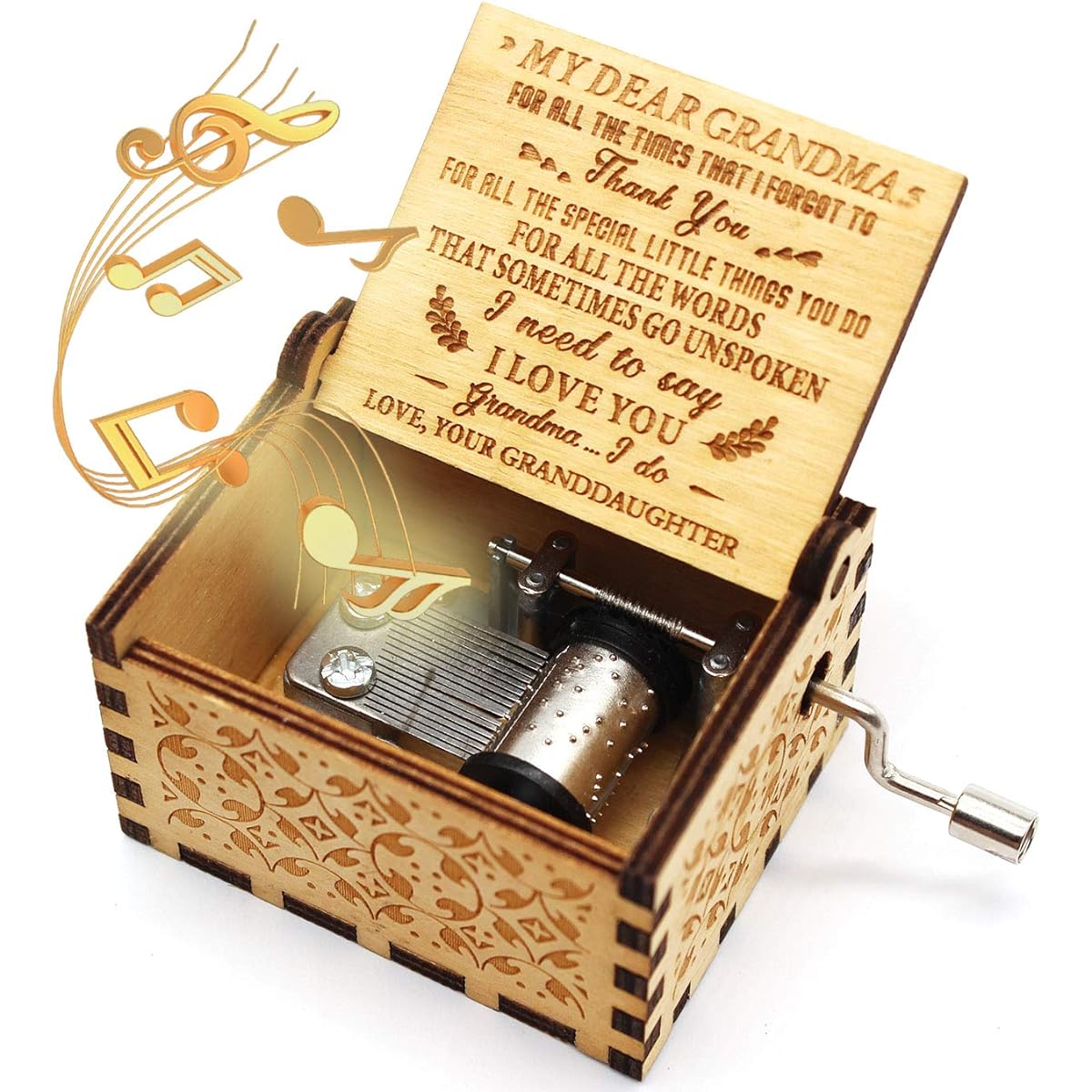 ukebobo Wooden Music Box You are My Sunshine Music Box From Granddaughter to Grandmother Unique Music Box 1 Set