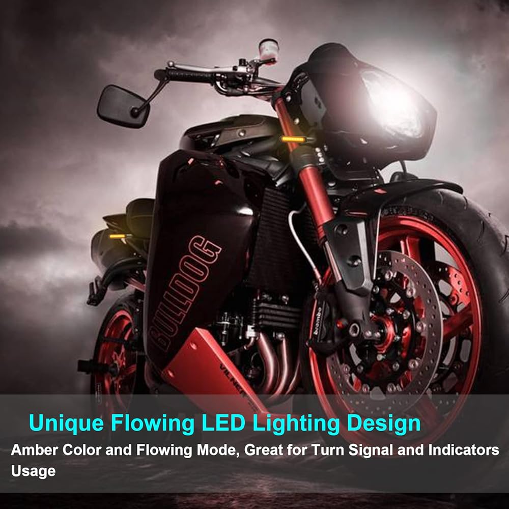 Kinstacks 4pcs Motorcycle Indicator Flowing Turn Signal Light Motor Bike Turning Indicator 12V 12LED for Motorcycle