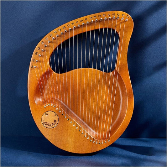 WowZza Lyra Harp 21/24 String Lyra Harp Classical Musical Instrument Thumb Piano with Tuning Wrench/Wood Color