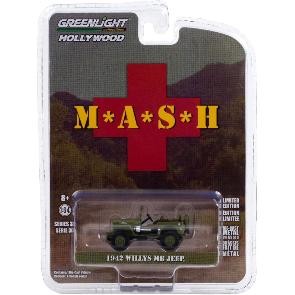 Greenlight Collectible Greenlight 1:64 Hollywood Series 30 - MASH (1972-83 TV Series) - 1942 Willys MB Je&ep 44900-A