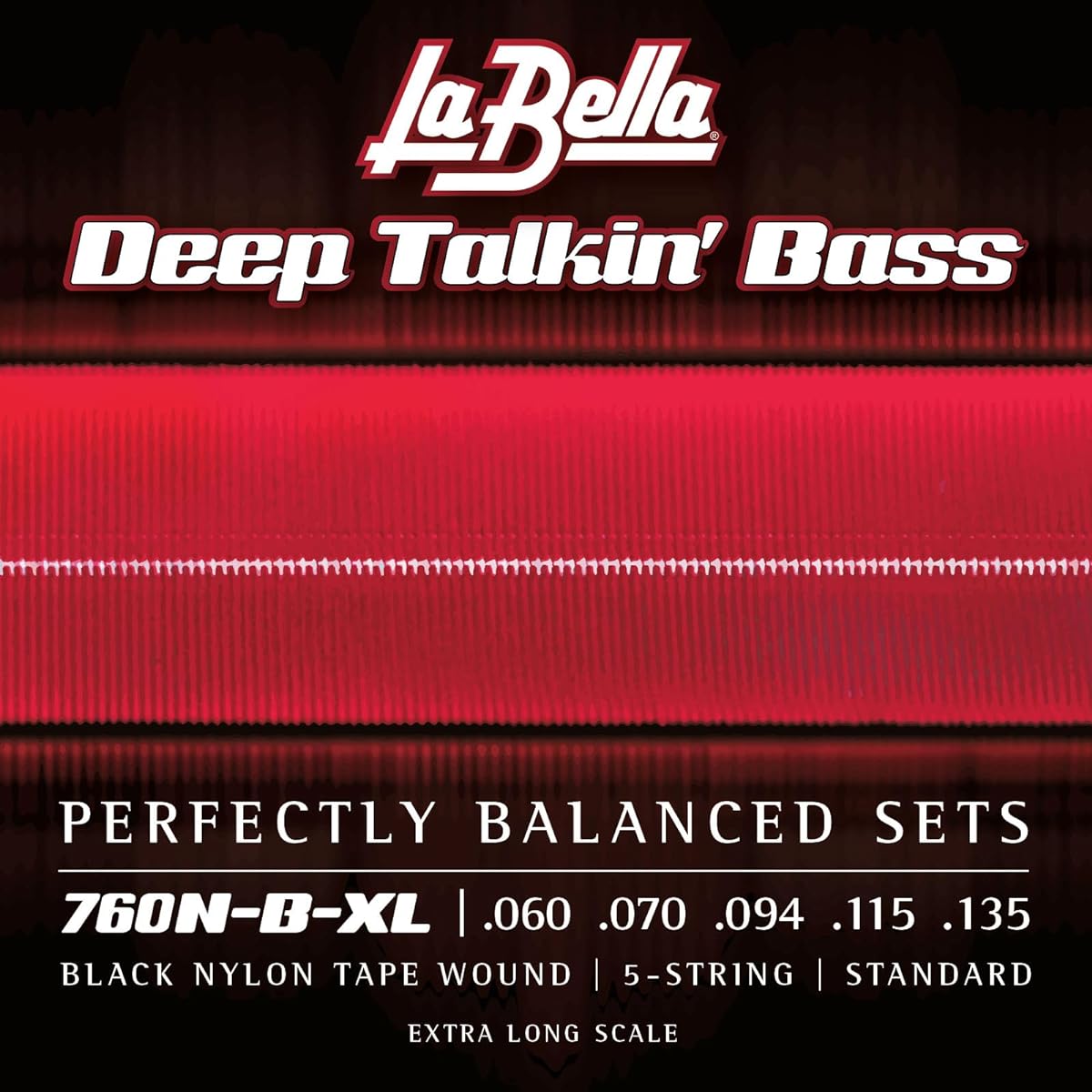 La Bella Nylon Tape 5 Row Extra Long Scale 760N-B-XL Black