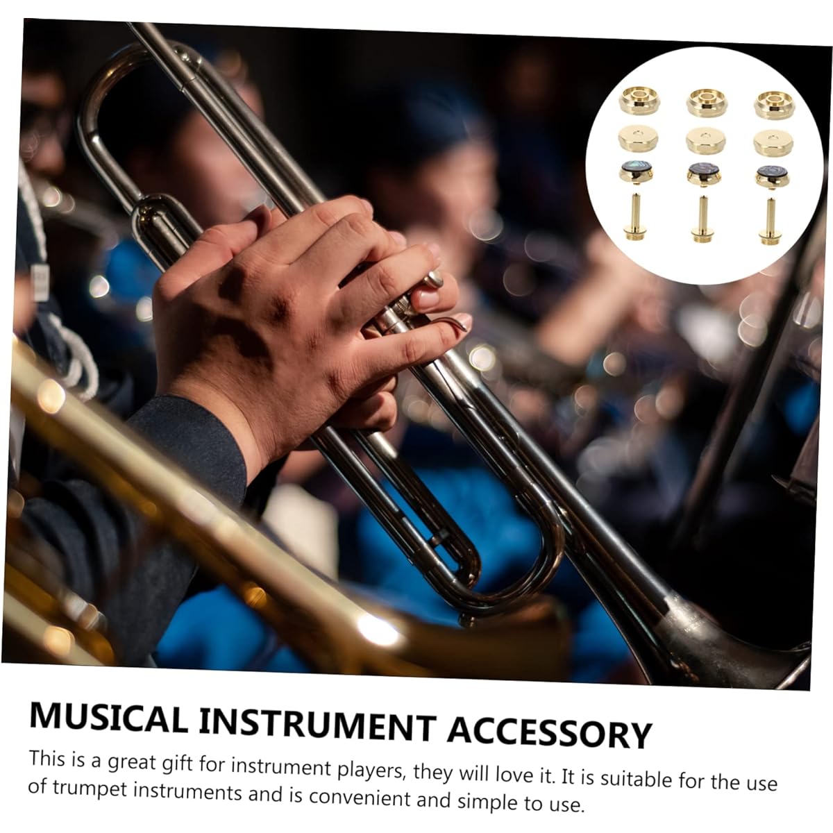 Vaguelly 3pcs Small Buttons Simple Trumpet Accessories Trumpet Bottom Valve Caps Trumpet Valve Buttons Trumpet Mouthpiece Bach Trumpet Musical