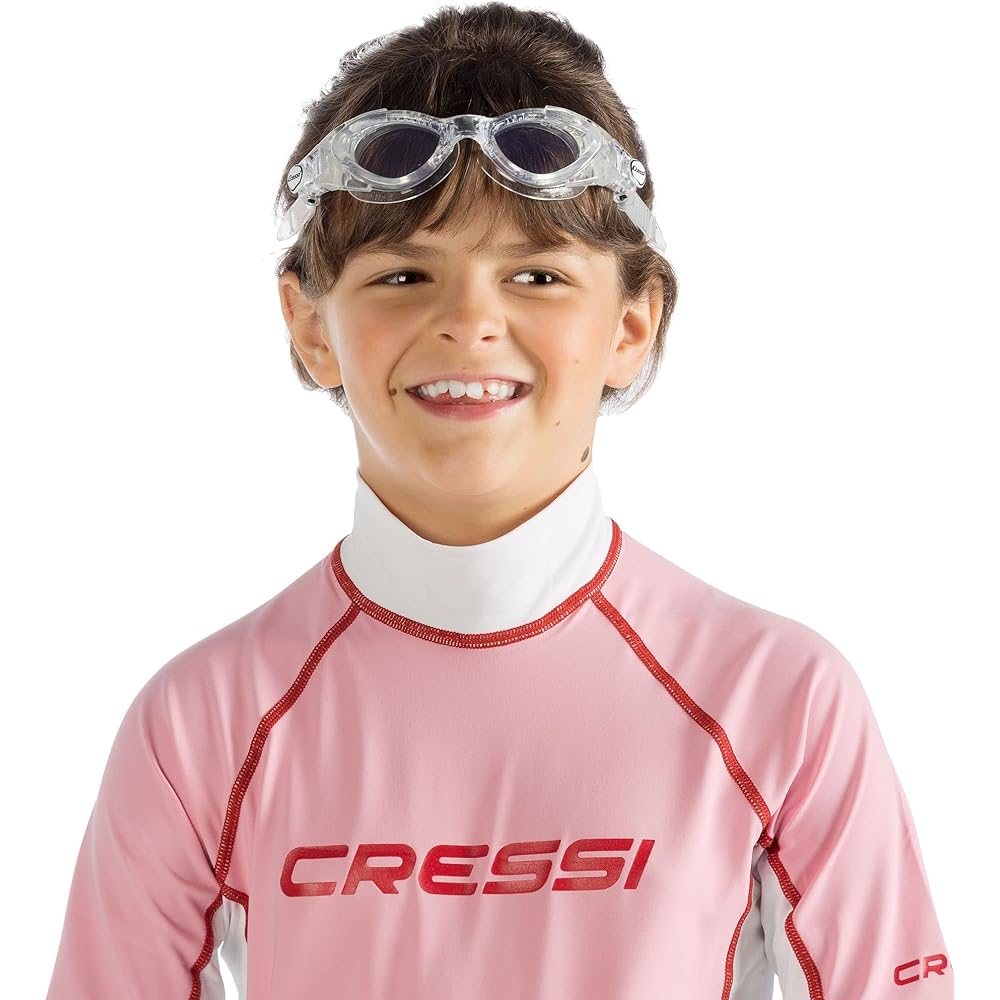CRESSI Swimming Goggles for Kids Ages 2 to 7 [CRAB] Flat Lens UV Protection, Scratch Prevention, Shatterproof Treatment [Genuine Product]