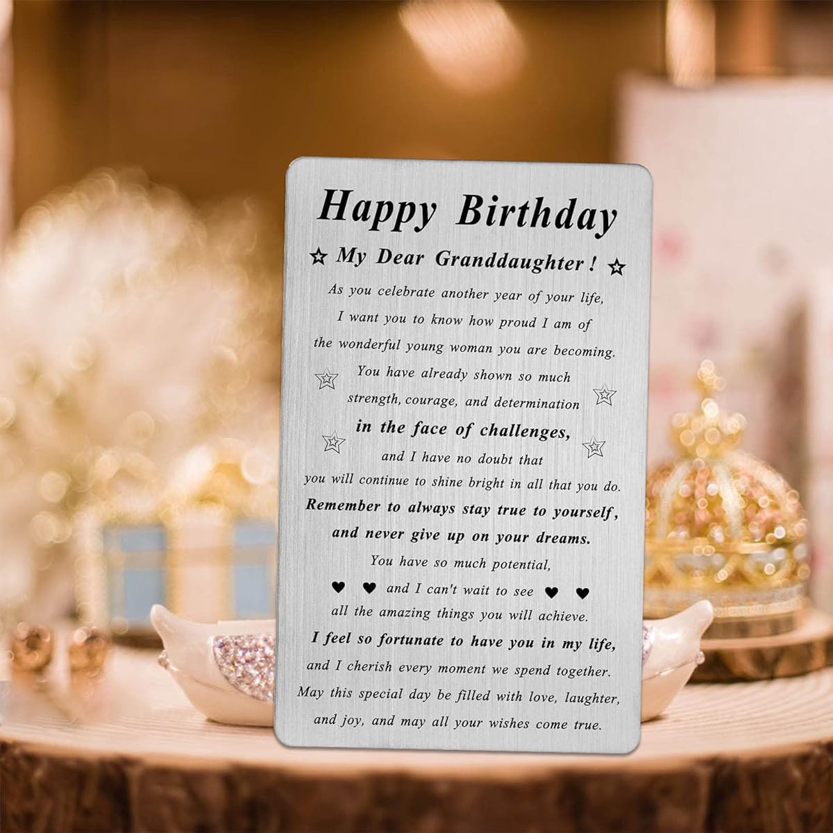 Granddaughter Birthday Gift Metal Engraved Birthday Card Granddaughter Unique Happy Birthday My Dear Granddaughter