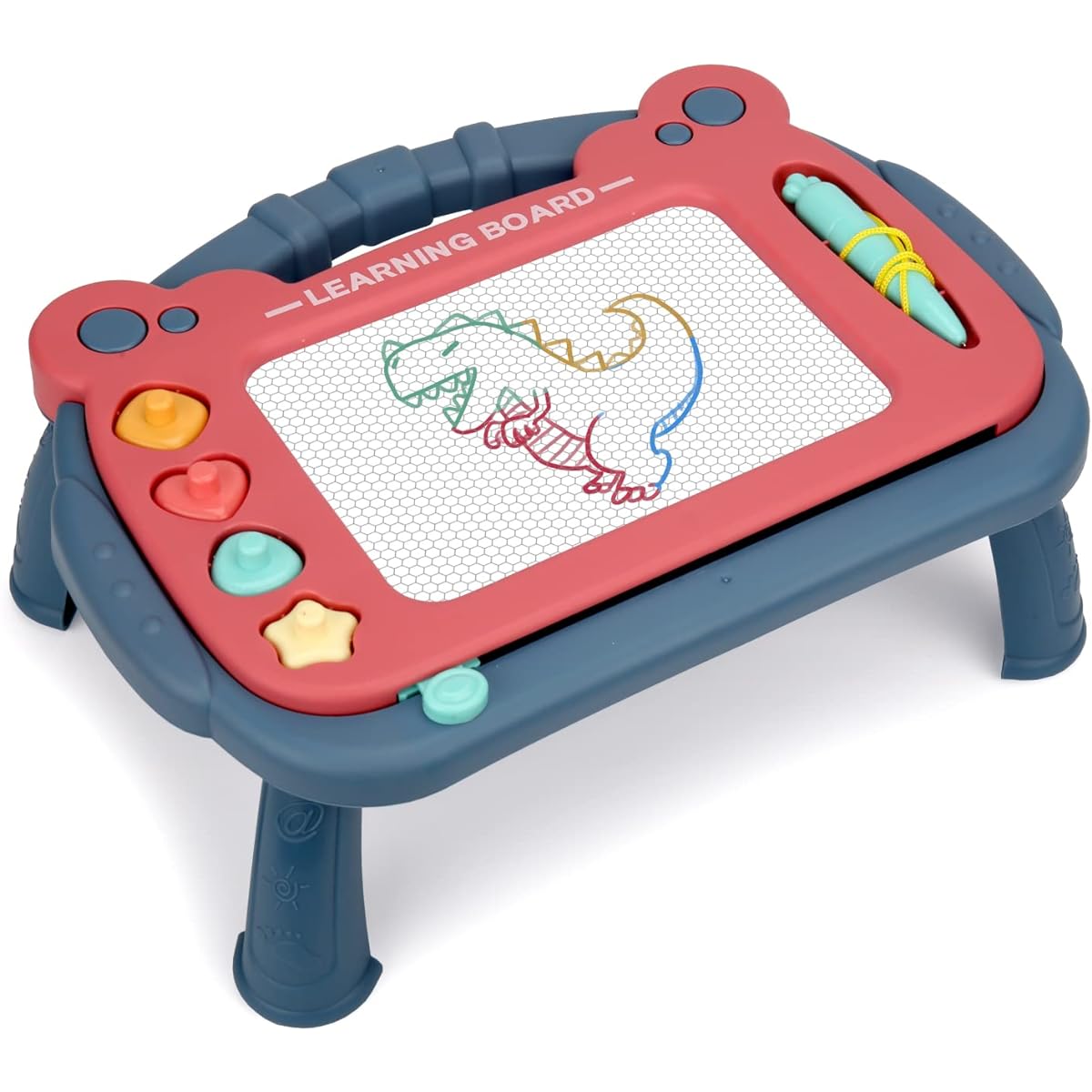 HCFJEH Magnetic Drawing Board for Toddlers 1-3 Color Erasable Doodle Pad Paint Sketch Pad Birthday/Easter/Christmas/Halloween/Kids Toy Gift for Boys and Girls (Blue)