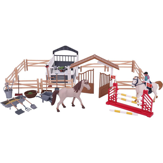 Farm Animal Toys, Horse Stable Figurines, Horse Club Playset, Rider Horse Toy Figures, Animal Toy Set for Boys and Girls Ages 3+