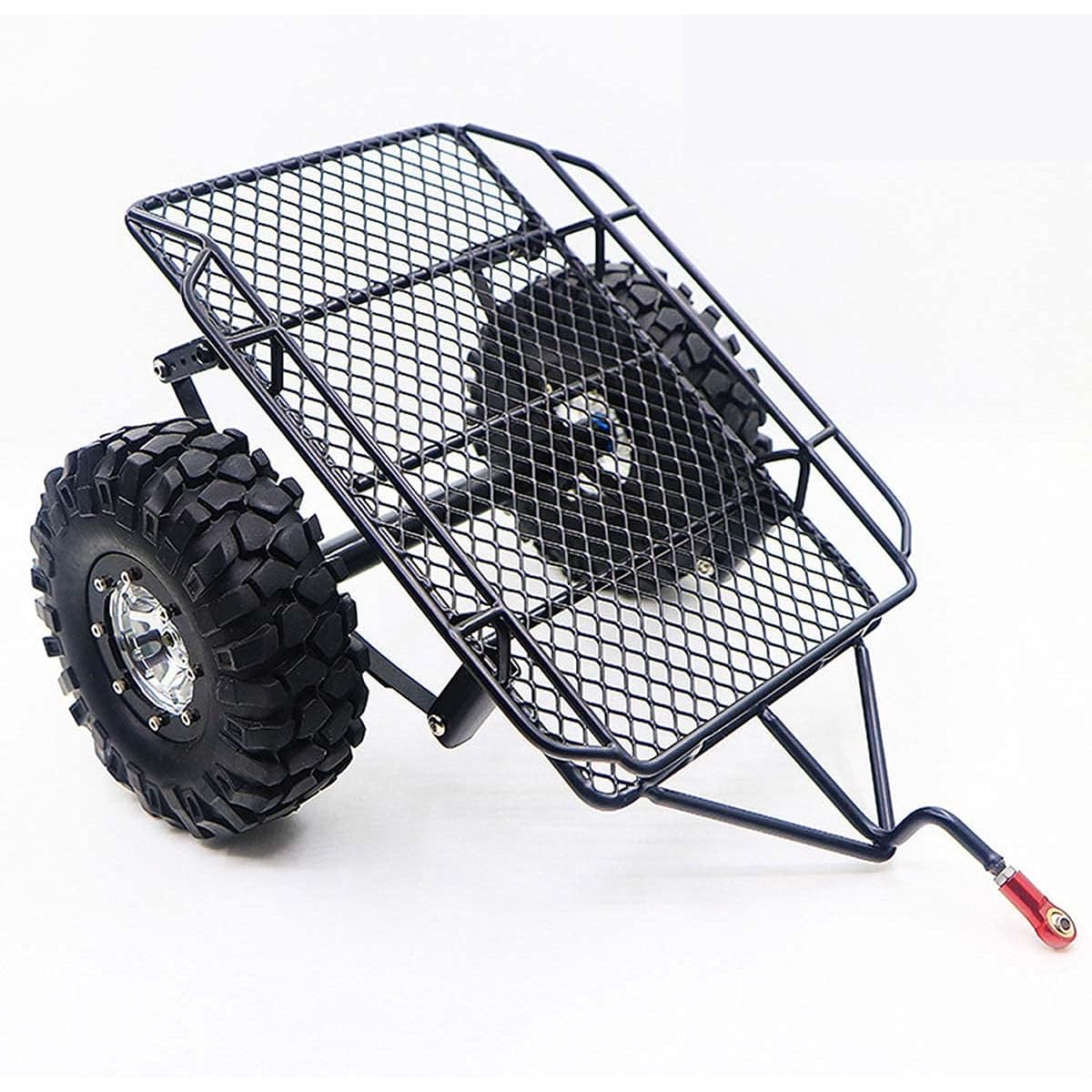 Ezweiji 1/10 RC Trailer Car Trailer Heavy Duty Trailer Truck Metal Kit for 1/10 RC Car Axial SCX10 D90 Black