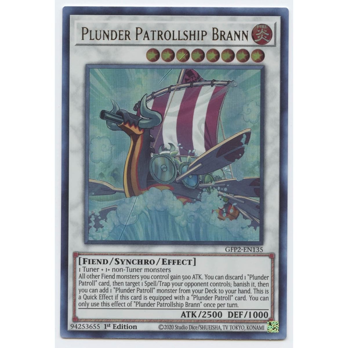 Plunder Patrol Ship Brann - GFP2 - EN135 - Ultra Rare - 1st Edition.