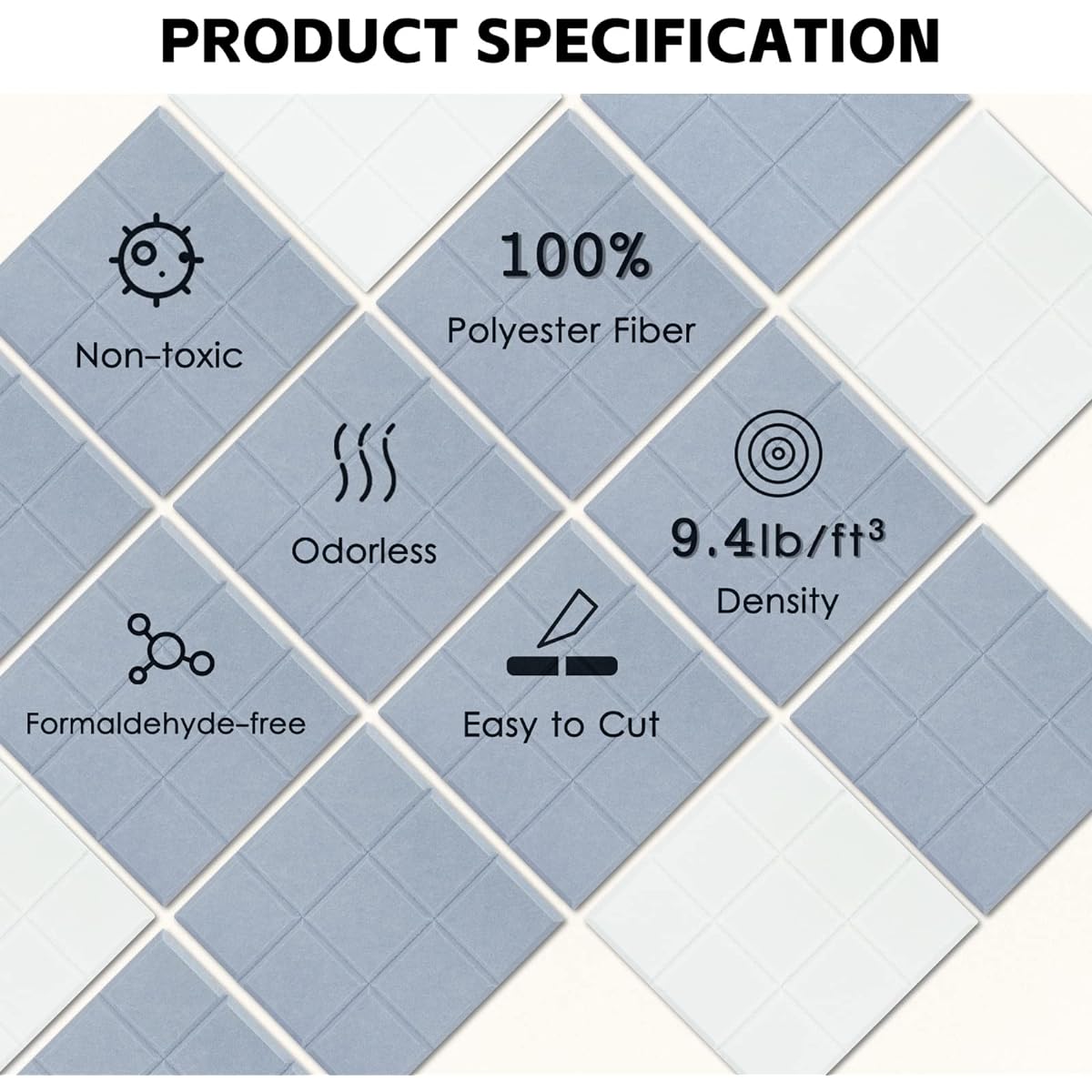 x 12mm - Soundproofing, Sound Absorbing, Wall, Soundproofing Material, Soundproofing Sheet, Window, Door, Soundproofing Mat Design, Stylish, Sound Absorbing Sheet, Polyester, Home Theater, Soundproofing, Noise Countermeasures, DIY Audio (Light Gray, US)