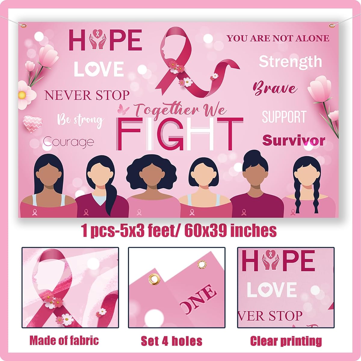 Holiday Party Decorations - Banner Photo Background (Breast Cancer)