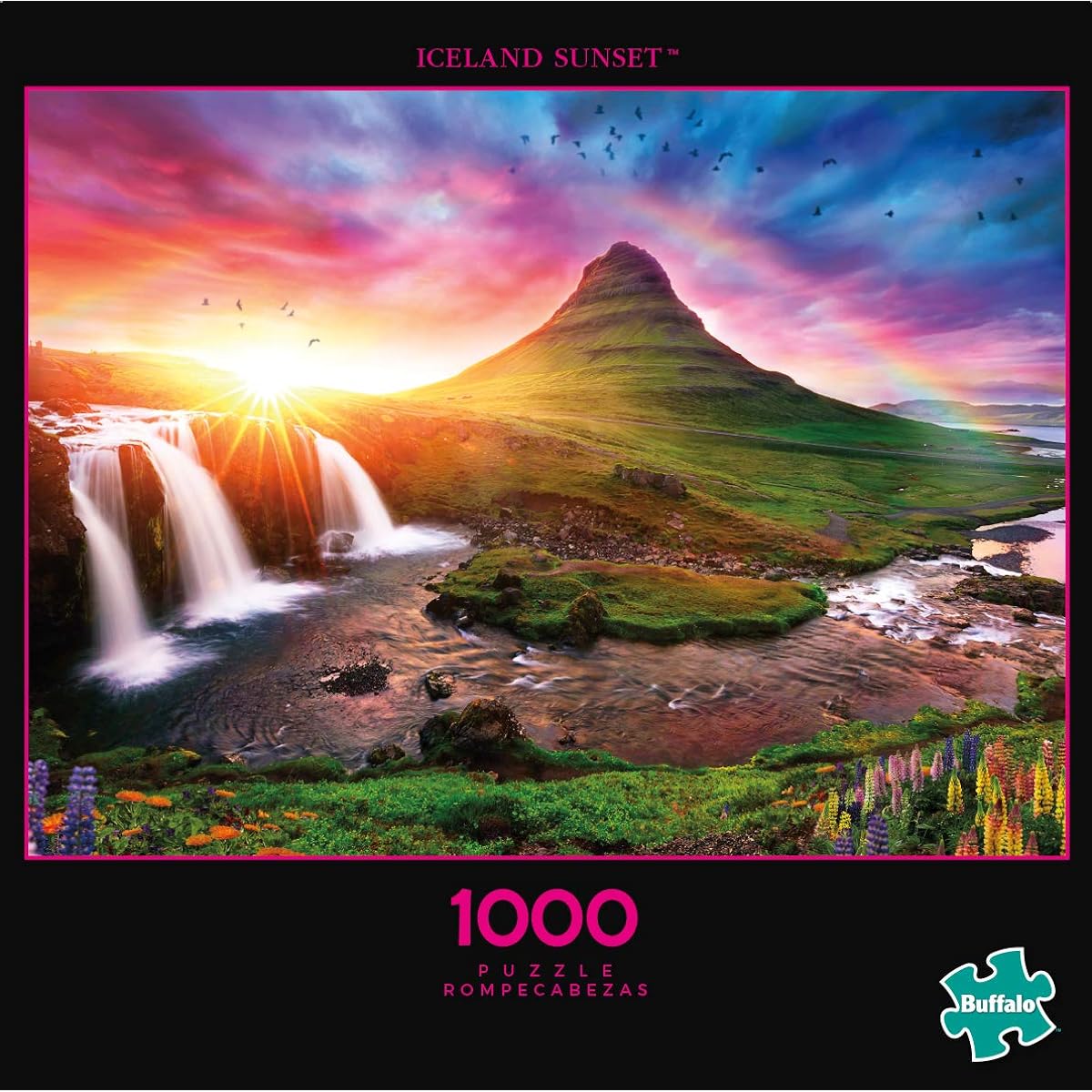 Buffalo Games 11972 - Photography - Iceland Sunset - 1000 Piece Jigsaw Puzzle, Multicolor