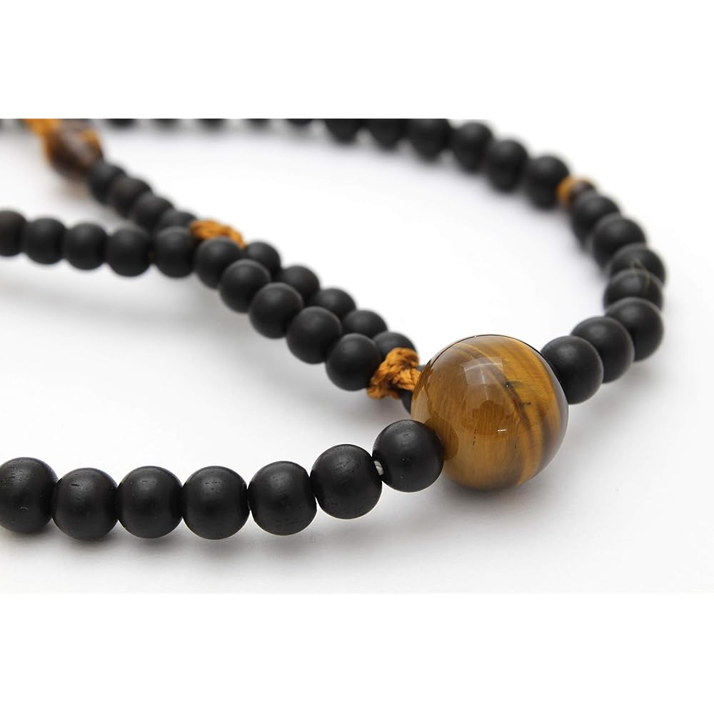 Soka Gakkai Prayer Beads Natural Solid Ebony Tiger Eye Stone Luxury Tassel Unisex SGI