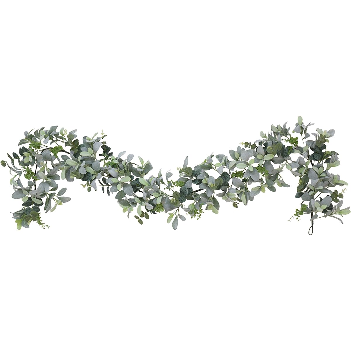 Puleo International 1522-610 Green Artificial Flocked Sheep Ear Garland, 6 ft.
