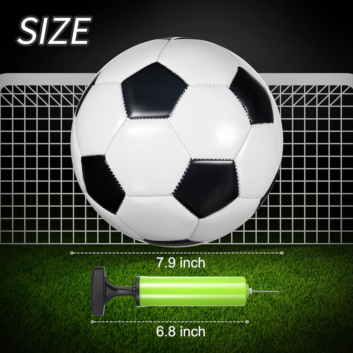 Deekin Soccer Balls with Pump, Pack of 6, Outdoor Sports Soccer Balls, Machine Stitched Balls for Games, Training Practice (Size 4)