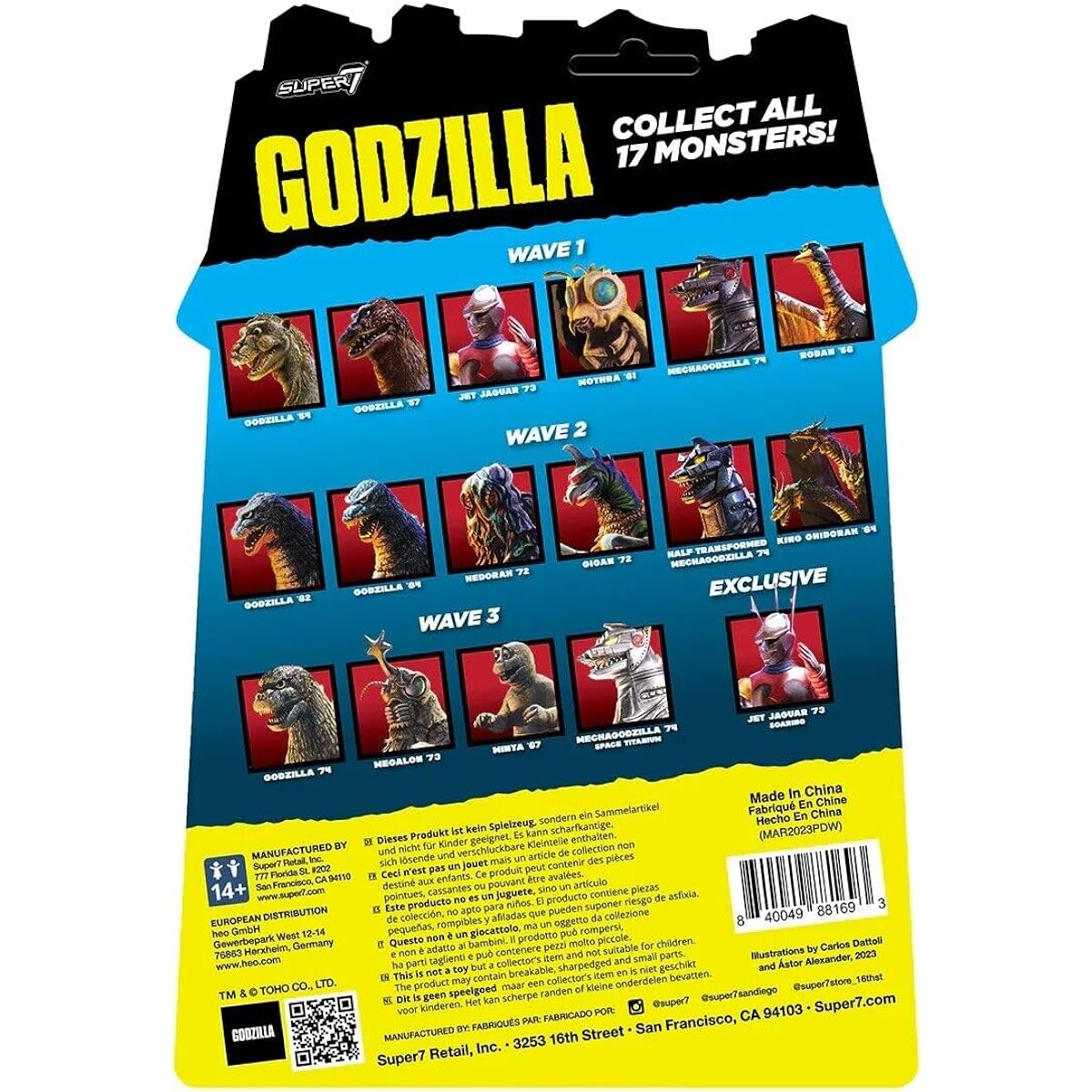 SUPER7 Godzilla Jet Jaguar '73 Soaring Toho Reaction Figure 3.75 inch