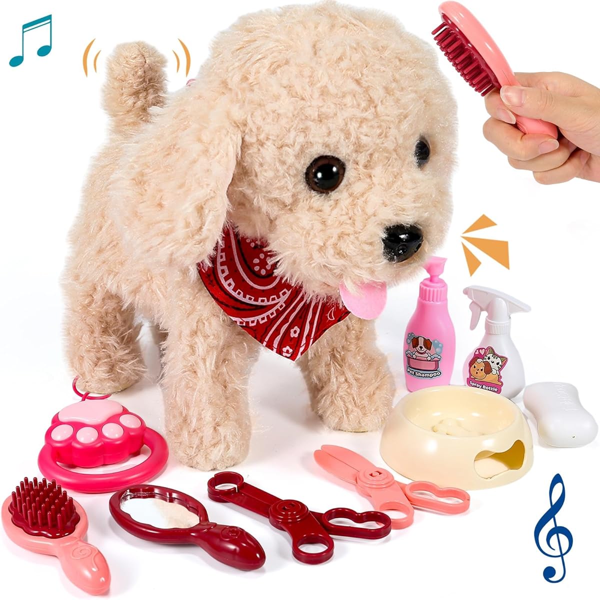 GOBRILLFUN Remote Control Electronic Plush Puppy Dog Toy (Golden Retriever)