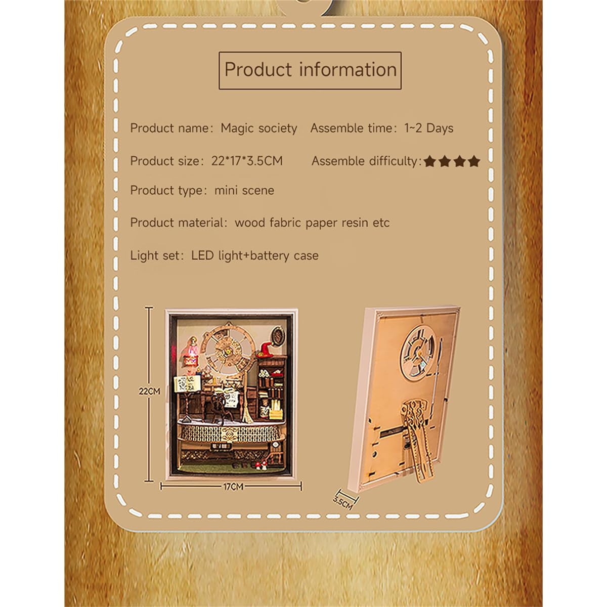 Flever Dollhouse Miniature DIY House Kit Creative Room with Furniture Romantic Artwork Gift (Magic Society)