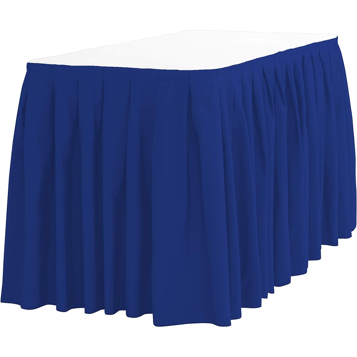 LinenTablecloth 17' Accordion Pleated Polyester Table Skirt, Royal Blue