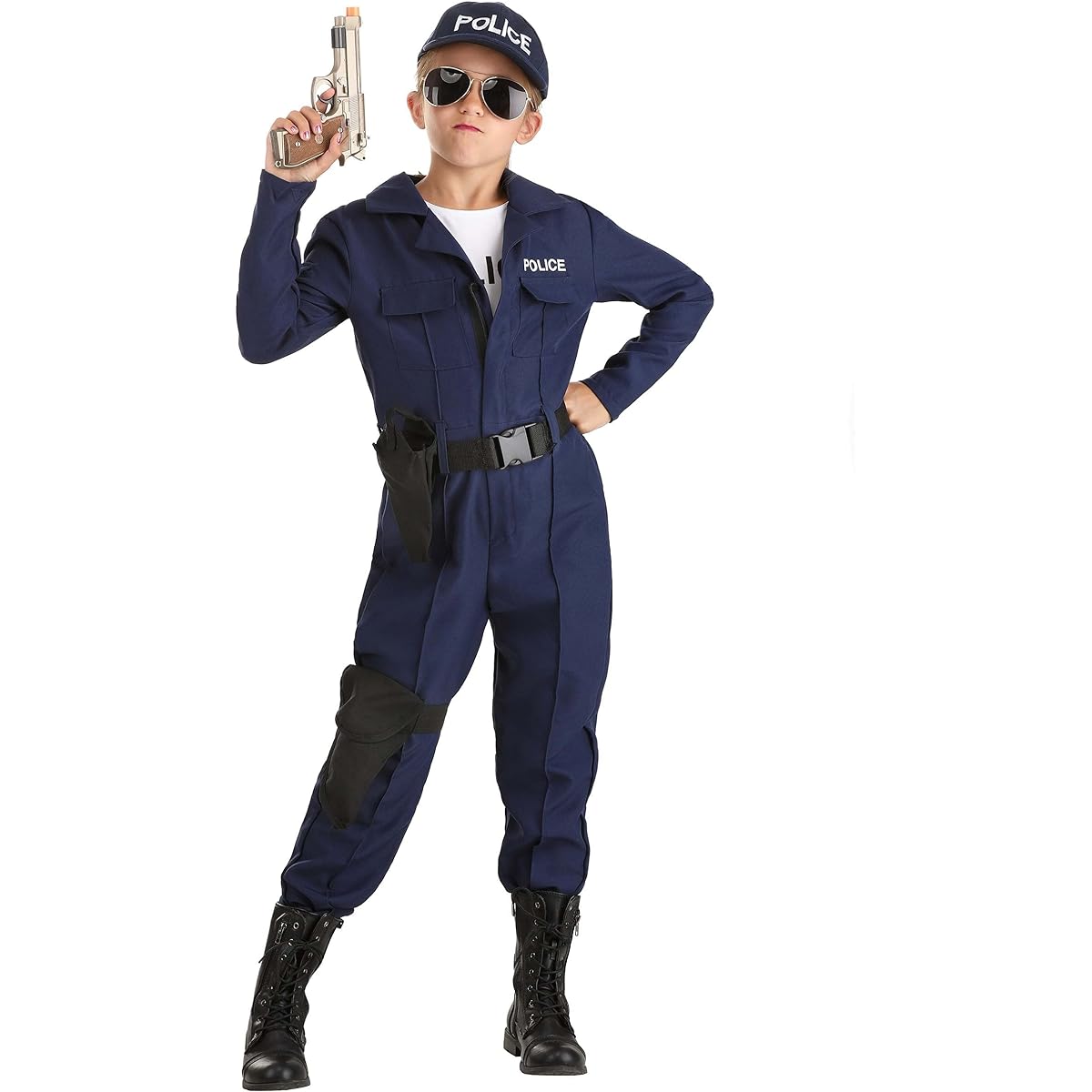 Girls Tactical Cop Costume Police SWAT Team Costume for Girls