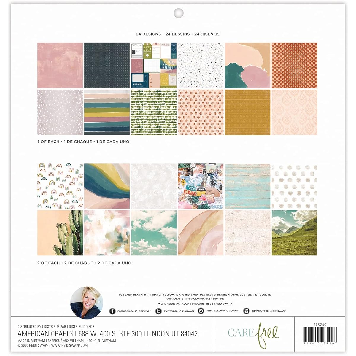 Heidi Swapp Care Free Paper 12X12 Pad