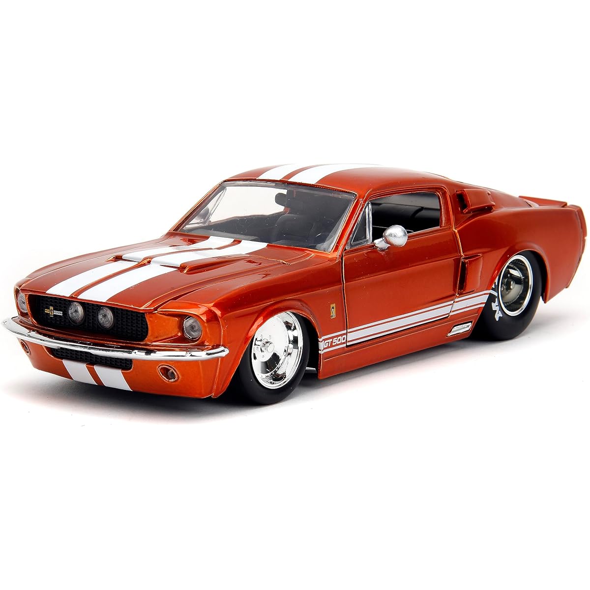 Big Time Muscle 1:24 1967 Shelby GT-500 Diecast Car Kids Adult Toy (Candy Orange)