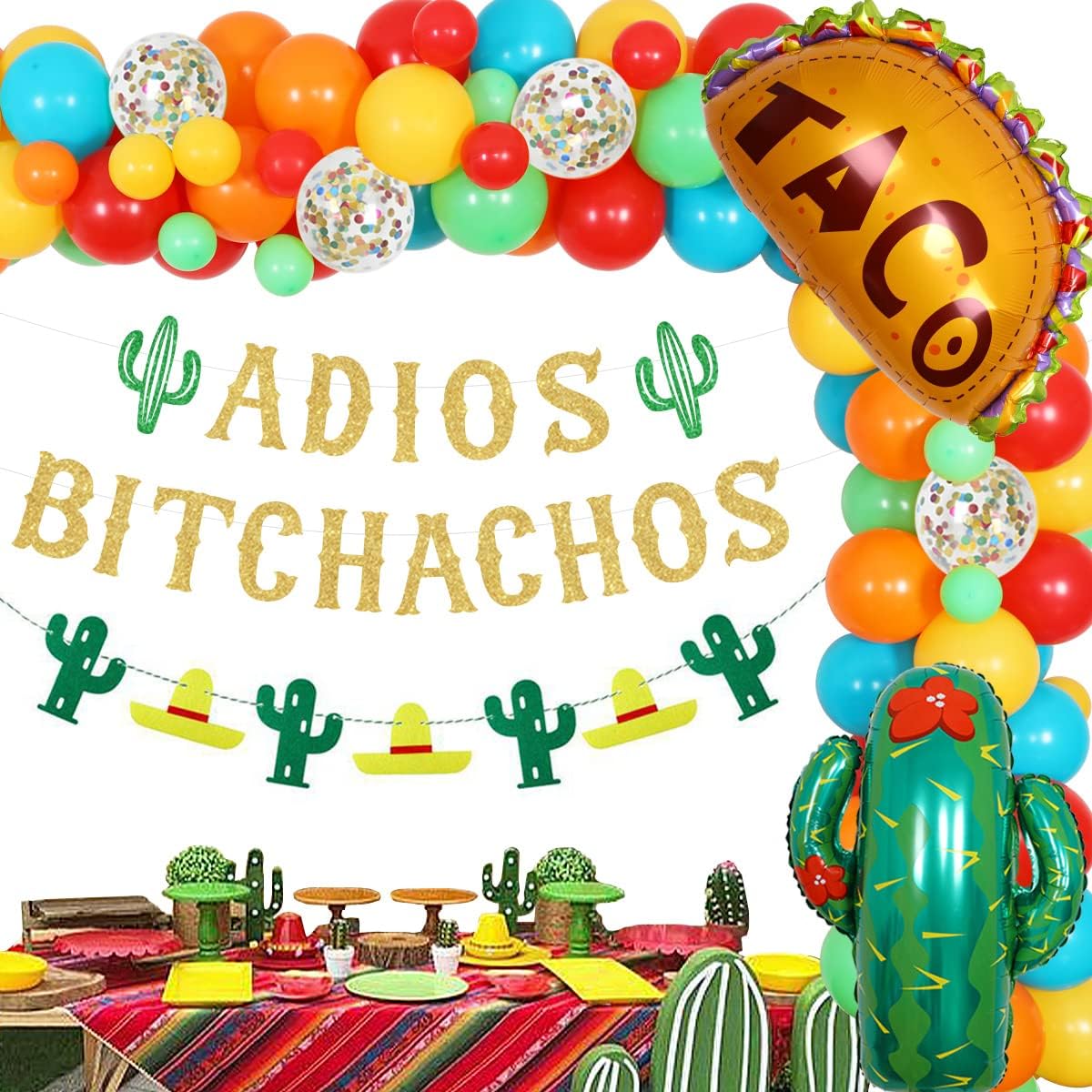 Adios Bitchachos Decoration Taco Party Decoration Adios Bitchachos Banner Going Out Relocation Retirement Farewell Graduation Party Supplies