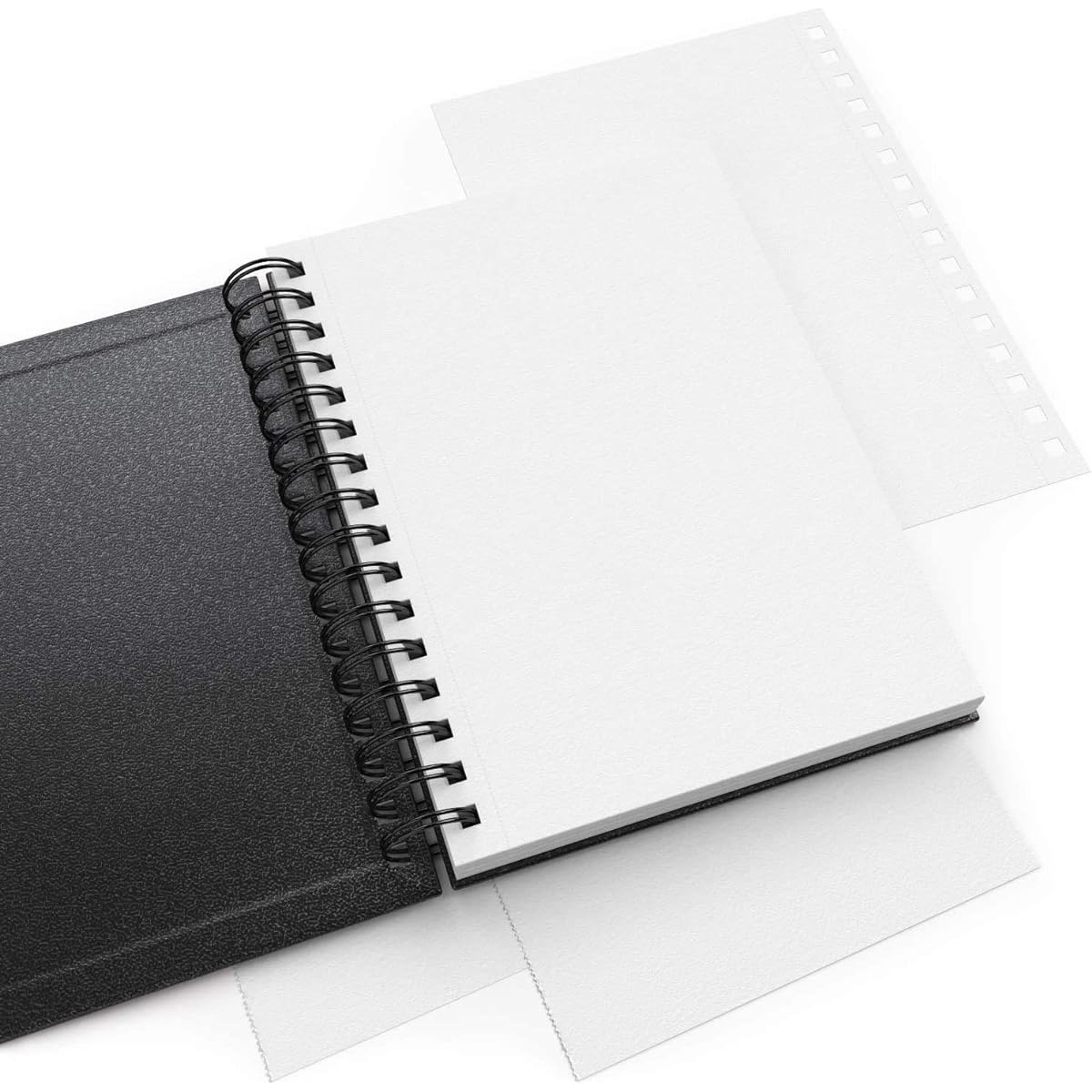 Arteza Small Sketchbook 5.5x8.5 Inch Black Sketch Pad 100 Sheets 70lb 100GSM Paper Hardcover Spiral Bound Drawing Book Use with Pencils, Charcoal, Pens, Crayons and Other Dry Media