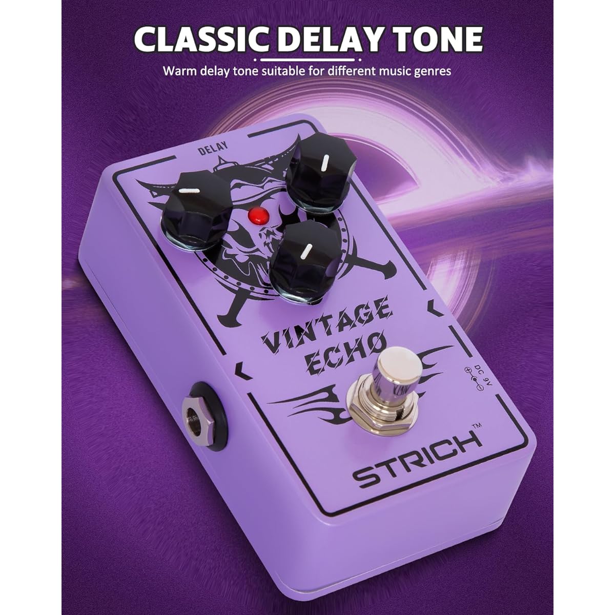 STRICH VINTAGE ECHO Guitar Delay Pedal, Analog Delay Guitar Effect Pedal Vintage True Bypass