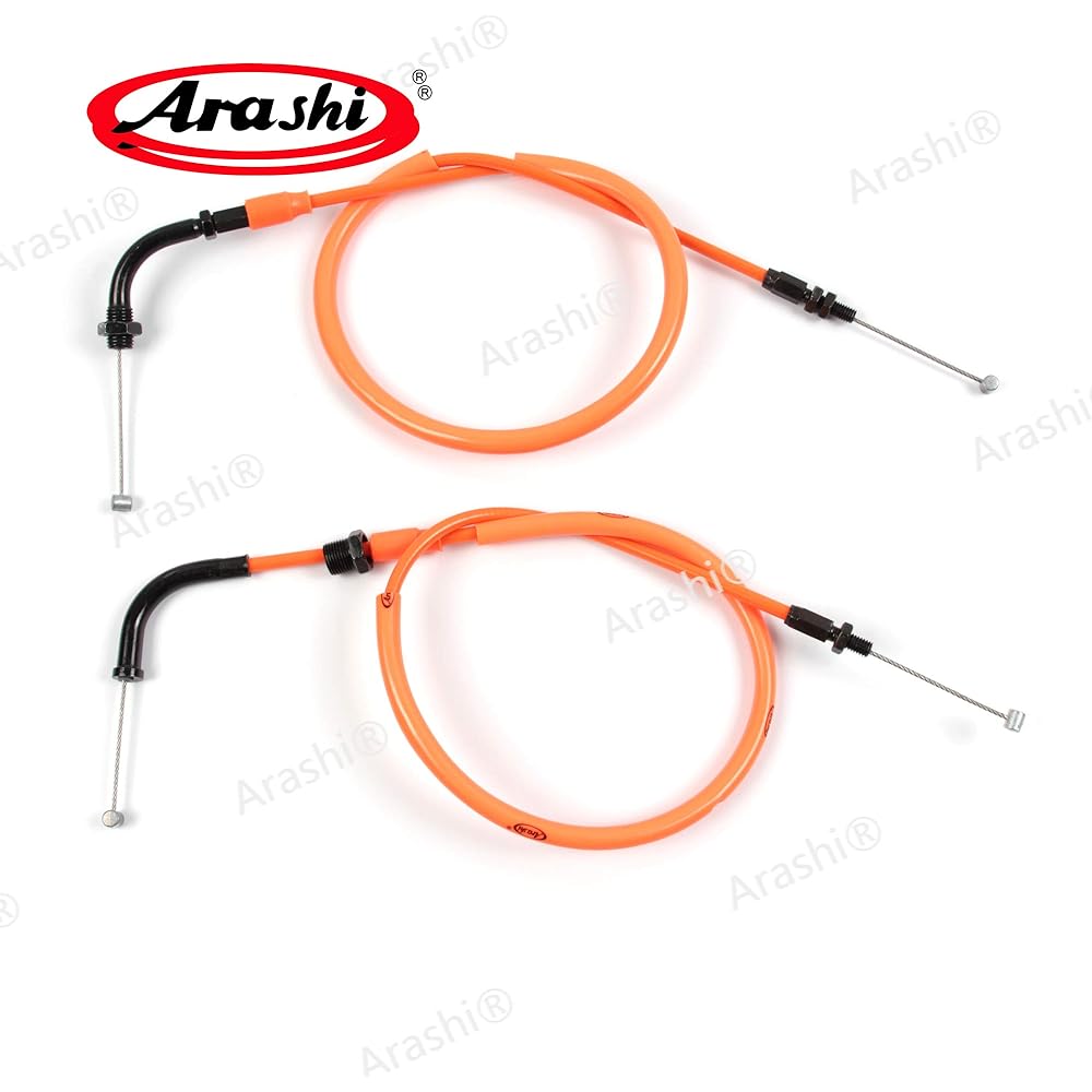 Arashi Throttle Cable and Clutch Cable Fits Honda CBR600RR 2007-2012 Motorcycle Replacement Accessories Orange