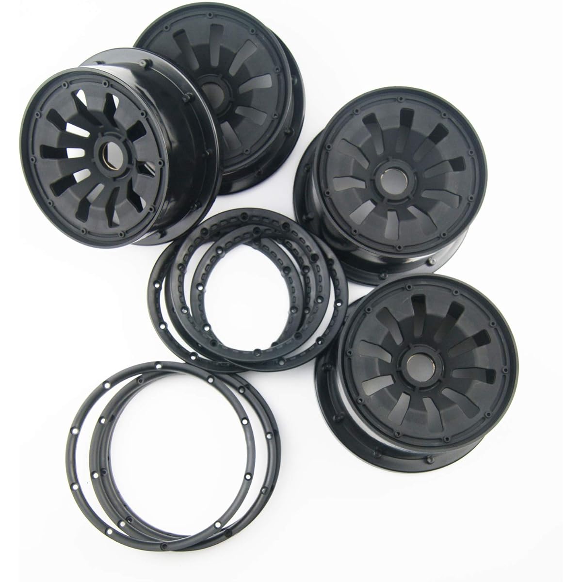 TITRACING Metal Hex Core Front Rear Wheel and Beadlock Rim for 1/5 HPI ROVAN KM BAJA 5B SS