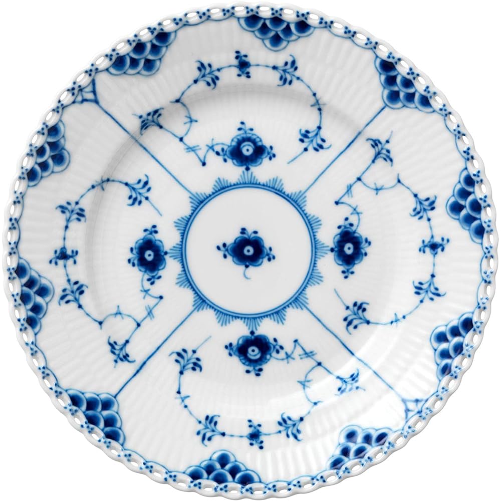 [Regular Imported Product] Royal Copenhagen Blue Fluted Full Lace Plate Dish 19cm Wedding Gift Present 1017238