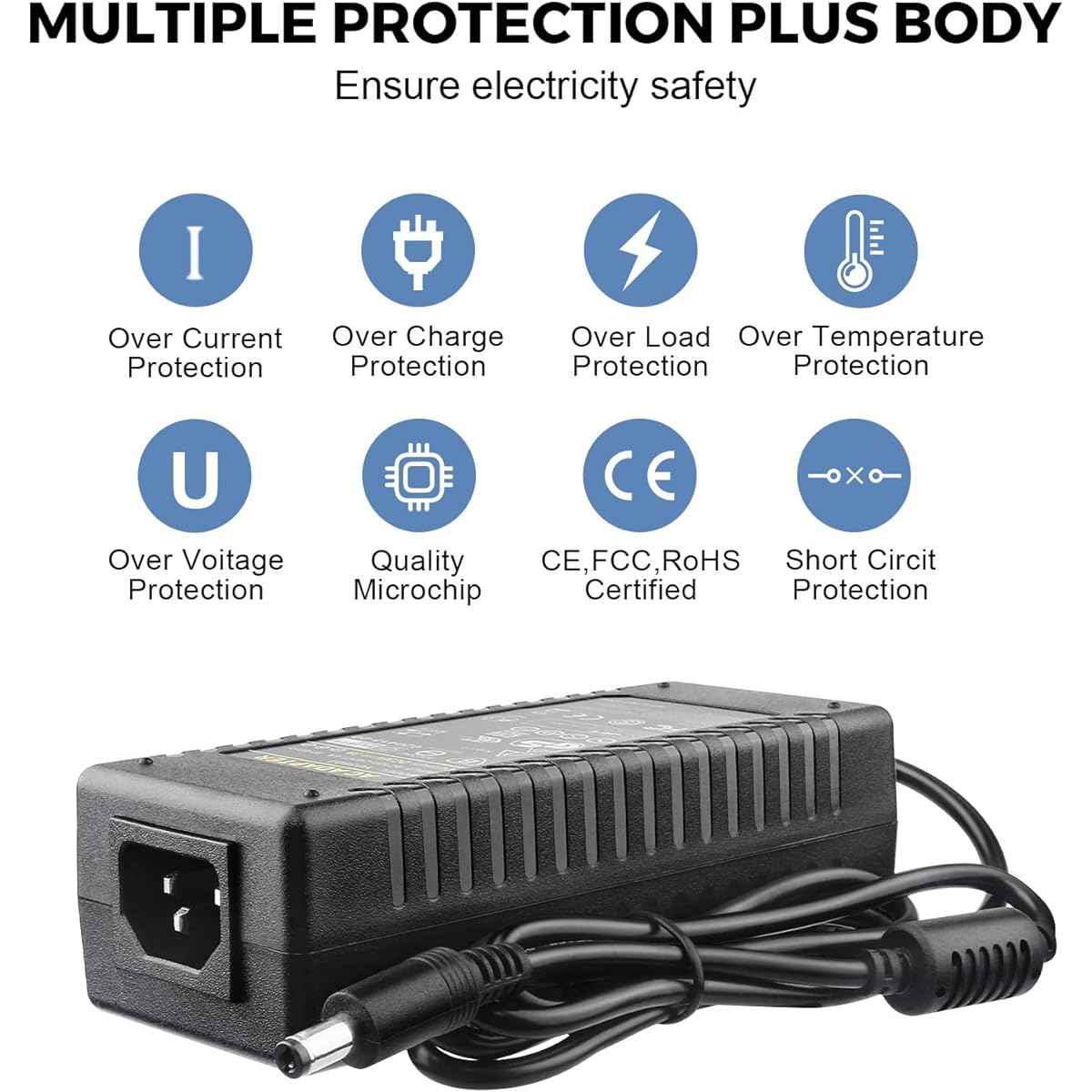 LeTaoXing 36V 3A Power Adapter AC 100V~240V to DC 36 Volt Converter 108W 3amp 36 Vdc 36V/3A Transformer 5.5x2.5mm Plug for Engraving Printer Electric Drill LED Strip Light Water Pump