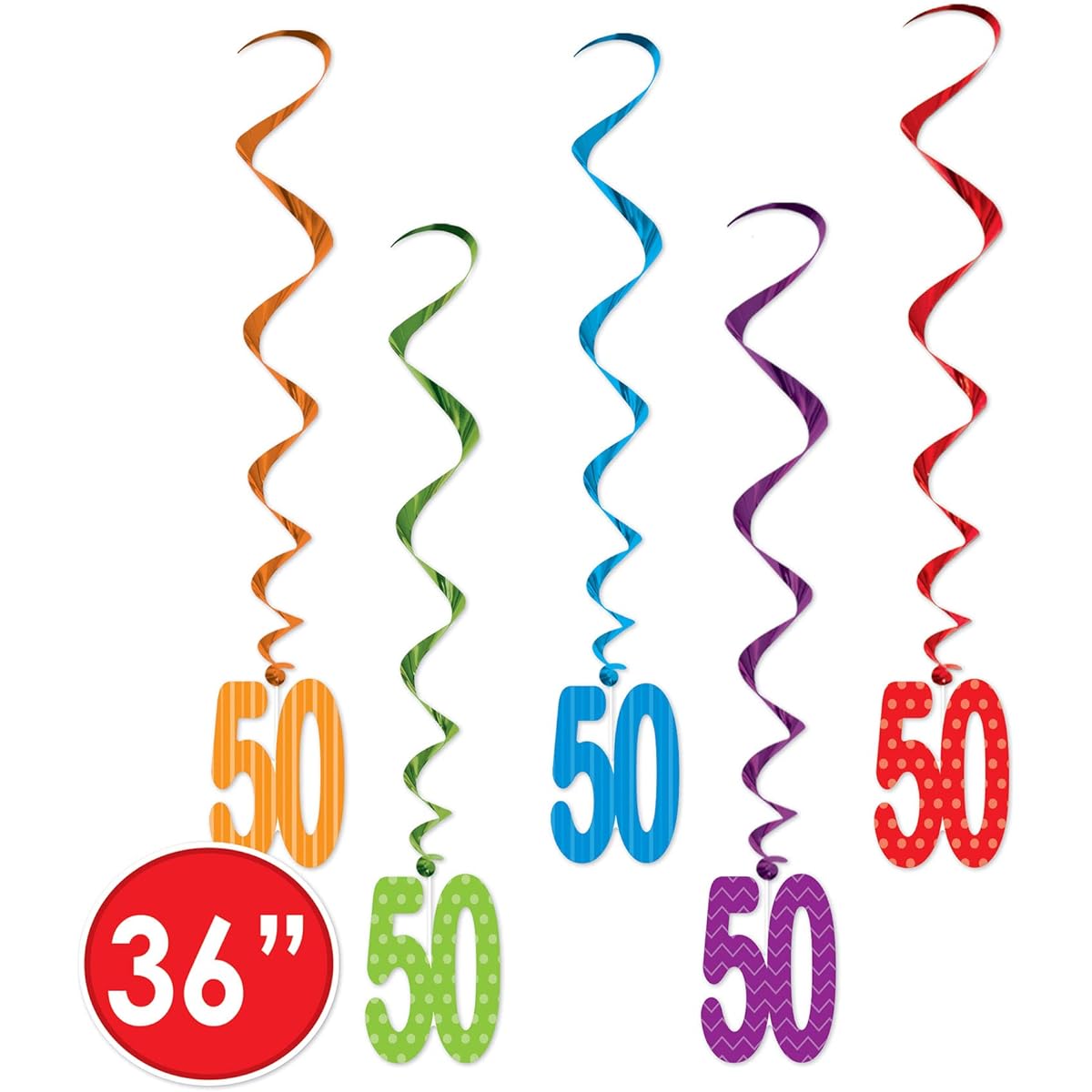Beistle 52138 - 13" Whirls (5 Pack) 50 Multicolor 52138-50
