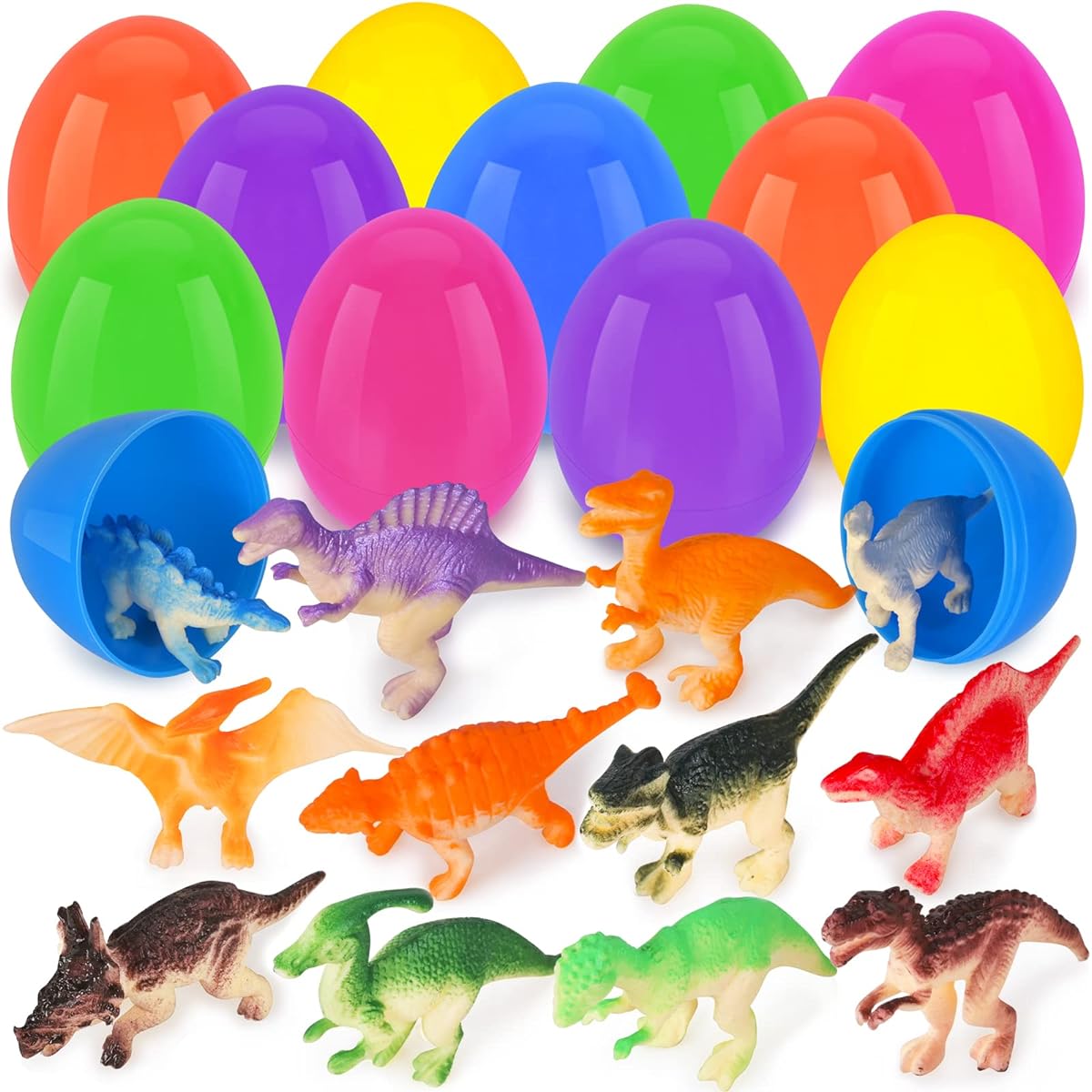 VAPCUFF Easter Basket Stuffers for Boys, 12 Easter Eggs with Toys, Easter Basket, Easter Gifts for Kids, Toddler Easter Gifts, Dinosaur Egg Toys for Kids, Easter Gifts for Kids by VAPCUFF