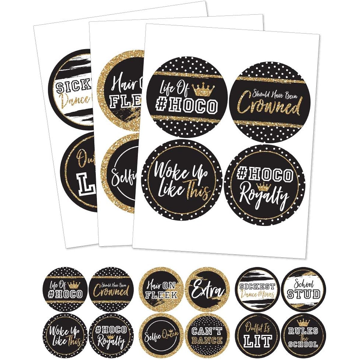 Big Dot of Happiness Hoco Dance - Homecoming Funny Name Tags - Party Badges Stickers Set of 12